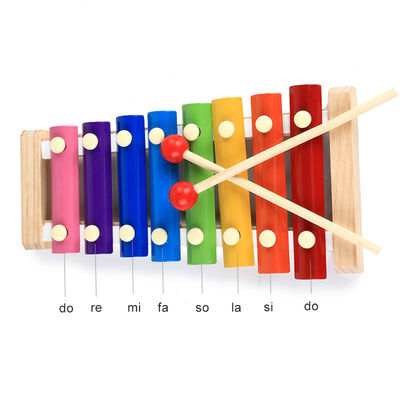 Le musical en bois d'enfant en bas âge unisexe joue le xylophone en bois de bébé