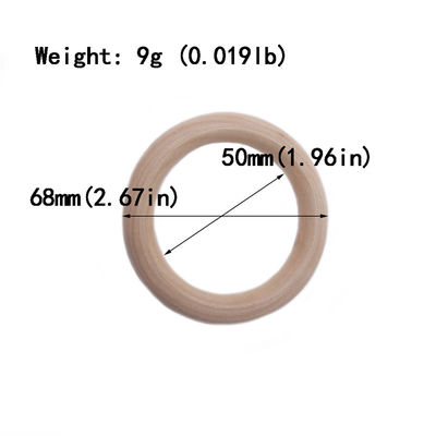 Dentition en bois Toy Beech Wood Teething Rings du bracelet DIY 55mm