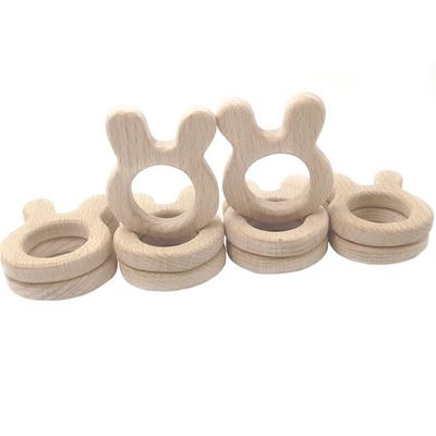 Le hêtre DIY a personnalisé le bracelet en bois de collier de silicone de Teether de bébé