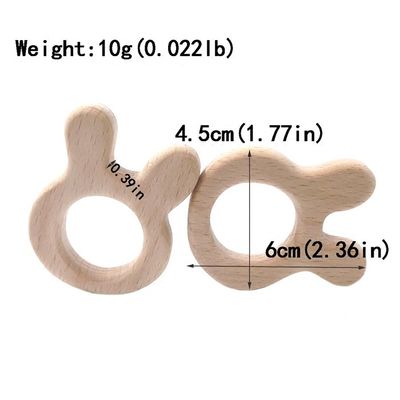 Le hêtre DIY a personnalisé le bracelet en bois de collier de silicone de Teether de bébé