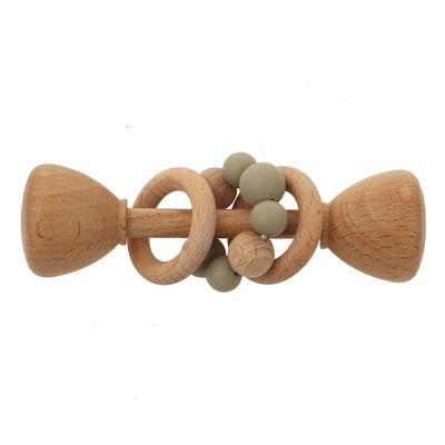 Bois de hêtre du lapin 5.12in Teether Bunny Teether en bois naturel