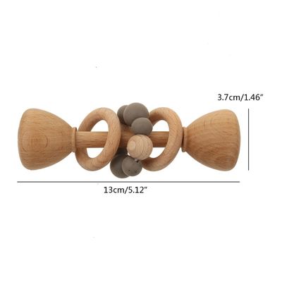 Bois de hêtre du lapin 5.12in Teether Bunny Teether en bois naturel