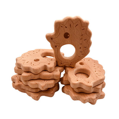 Jouet en bois pendant ISO9001 Teether animal en bois de faire ses dents de collier