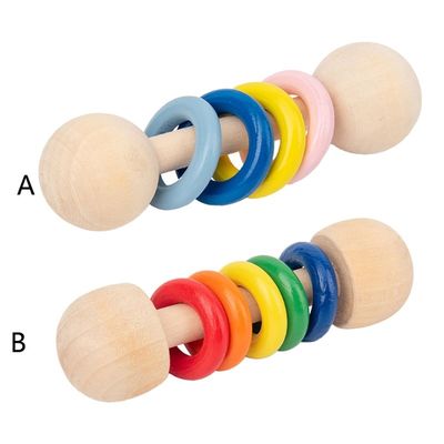 Hochet en bois Ring Montessori Wooden Teethers Safe du rongeur 10.7cm de gymnase
