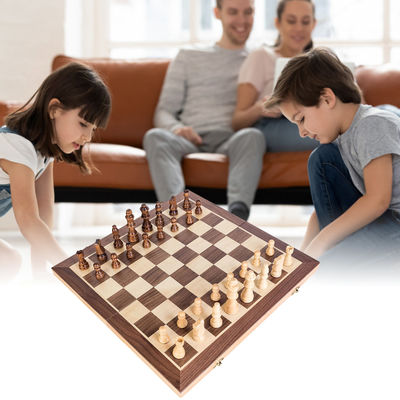 Grand jeu d'échecs magnétique en bois se pliant d'échiquier des contrôleurs 1.97in