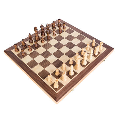 Grand jeu d'échecs magnétique en bois se pliant d'échiquier des contrôleurs 1.97in