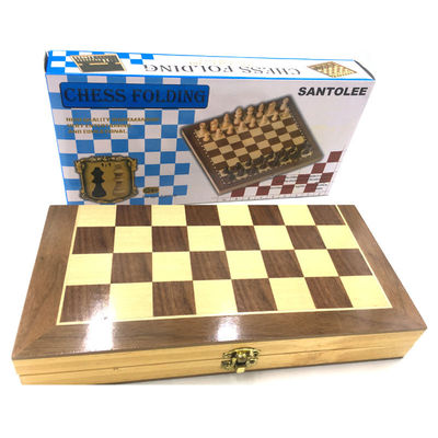 Grand jeu d'échecs magnétique en bois se pliant d'échiquier des contrôleurs 1.97in