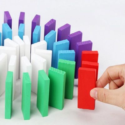 brique automatique de domino de 2cm étendant Toy Train Puzzle Natural Colored