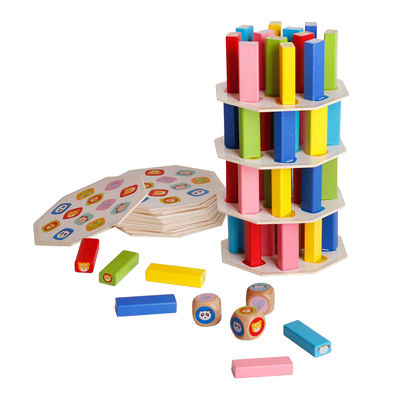 Blocs en bois de domino de la tour 12.5cm de domino automatique de train