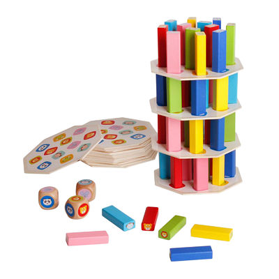 Blocs en bois de domino de la tour 12.5cm de domino automatique de train