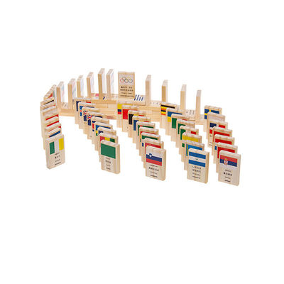 Blocs en bois de domino du drapeau ISO9001 100 établissant des dominos réglés
