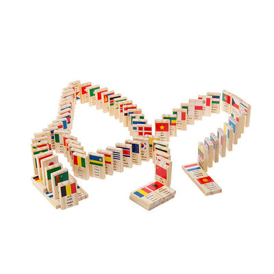 Blocs en bois de domino du drapeau ISO9001 100 établissant des dominos réglés