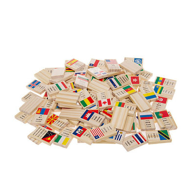 Blocs en bois de domino du drapeau ISO9001 100 établissant des dominos réglés