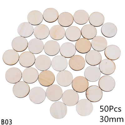 Disques en bois non finis en bois de pin de métiers de la peinture 10cm de blanc