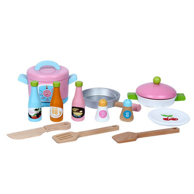 Les jouets à cuire en bois de la simulation ISO9001 dentellent les accessoires en bois de cuisine