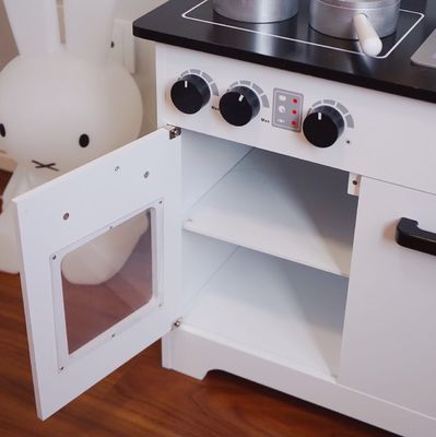 Les enfants en bas âge de Grey Wooden Kitchen Toys For d'enfants noircissent 77.8cm
