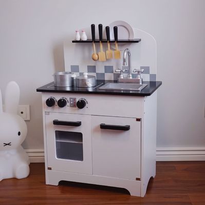 Les enfants en bas âge de Grey Wooden Kitchen Toys For d'enfants noircissent 77.8cm