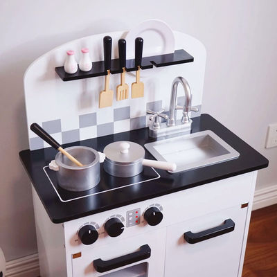 Les enfants en bas âge de Grey Wooden Kitchen Toys For d'enfants noircissent 77.8cm