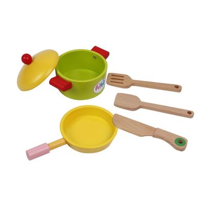 Jouets de table de maison de théâtre de cuisine en bois rose de jeu des ustensiles 30cm