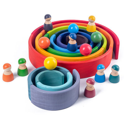 le pin de 30cm les blocs qu'en bois joue l'arc-en-ciel bloc constitutif des jouets de tour