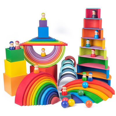 le pin de 30cm les blocs qu'en bois joue l'arc-en-ciel bloc constitutif des jouets de tour