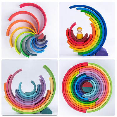 le pin de 30cm les blocs qu'en bois joue l'arc-en-ciel bloc constitutif des jouets de tour