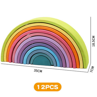 le pin de 30cm les blocs qu'en bois joue l'arc-en-ciel bloc constitutif des jouets de tour