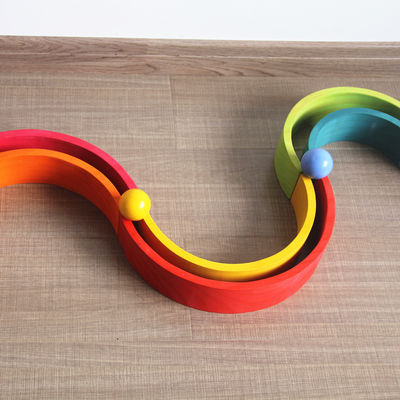grand ensemble en pastel de bloc d'arc-en-ciel d'emboîtement d'empileur d'arc-en-ciel de 6cm