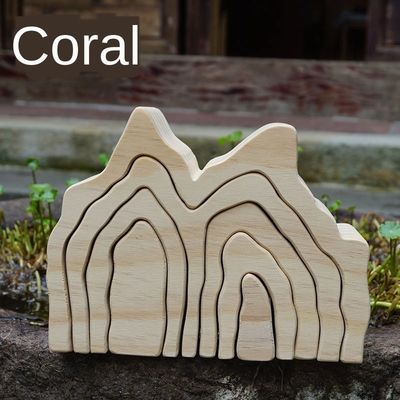 Le puzzle en bois onduleux de bloc d'Institut central des statistiques joue les blocs en bois Coral Grimm d'arc-en-ciel
