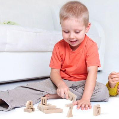 Le nombre en bois de Jenga d'équilibre bloque les blocs constitutifs en bois enormes des jouets 16cm