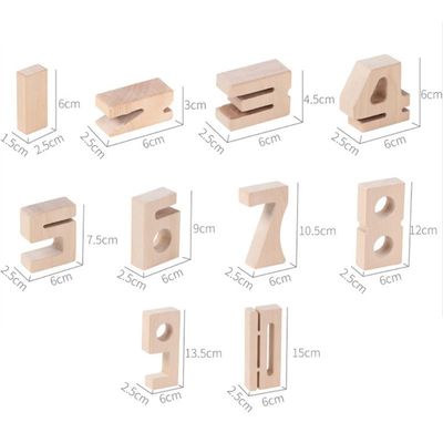 Le nombre en bois de Jenga d'équilibre bloque les blocs constitutifs en bois enormes des jouets 16cm