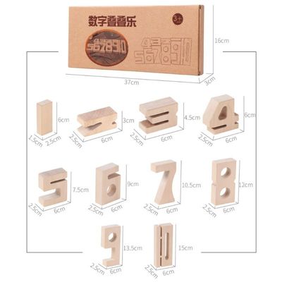 Le nombre en bois de Jenga d'équilibre bloque les blocs constitutifs en bois enormes des jouets 16cm