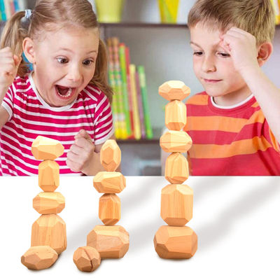 blocs de empilement géométriques de blocs de 5cm 36pcs Digital de bébé en bois de jouets