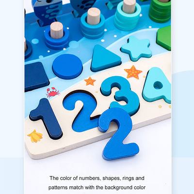 Le bébé en bois éducatif de Montessori de pêche de maths joue 15cm