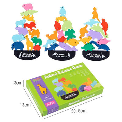 Blocs constitutifs en bois Toy Animal Town Wooden Blocks de dinosaure des enfants 3cm