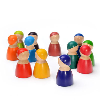 Blocs constitutifs en bois Toy Nesting Rainbow Block Set de pont du bébé 15cm