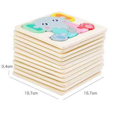 10.7cm 3D a coloré les jeux cognitifs ISO9001 de casse-tête en bois de bloc
