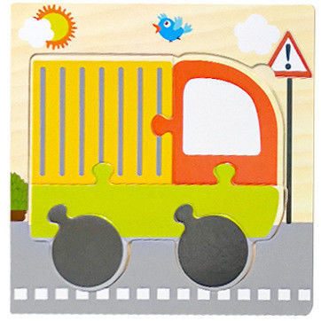Les jeux de Montessori que le bébé joue des animaux trafiquent des enfants 3D déconcerte le puzzle en bois Toy Matching de connaissance de bande dessinée