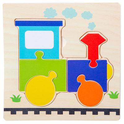 Les jeux de Montessori que le bébé joue des animaux trafiquent des enfants 3D déconcerte le puzzle en bois Toy Matching de connaissance de bande dessinée
