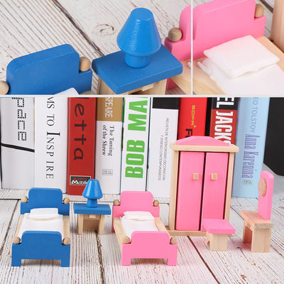Accessoires miniatures de maison de poupée de Diy de poupées de meubles 26CM en bois classiques de Chambre