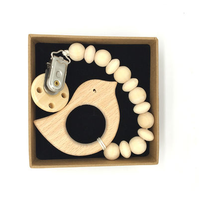 Bébé en bois de Teether du silicone 5pcs en bois organique animal faisant ses dents des jouets