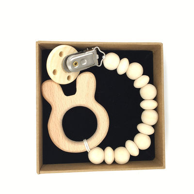 Bébé en bois de Teether du silicone 5pcs en bois organique animal faisant ses dents des jouets