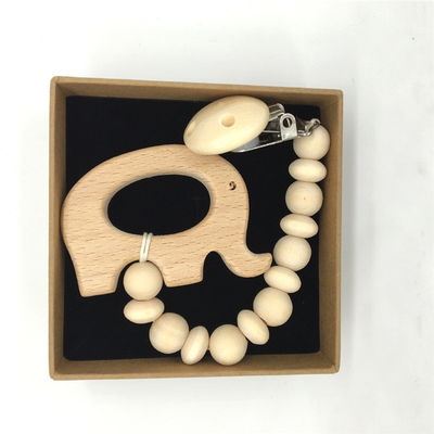 Bébé en bois de Teether du silicone 5pcs en bois organique animal faisant ses dents des jouets
