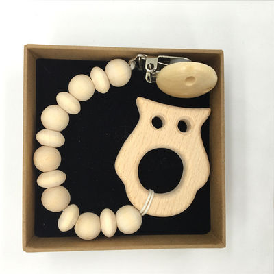 Bébé en bois de Teether du silicone 5pcs en bois organique animal faisant ses dents des jouets