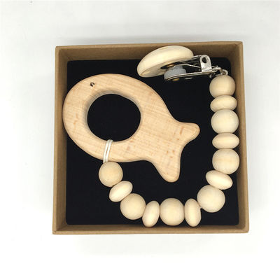 Bébé en bois de Teether du silicone 5pcs en bois organique animal faisant ses dents des jouets