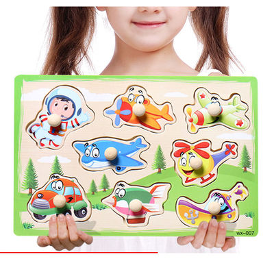 le puzzle en bois de bloc du trafic 3d de 15cm joue l'ensemble de bloc de Montessori