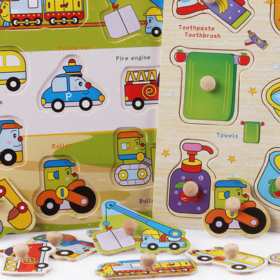 Jouets éducatifs en bois de casse-tête animaux 15cm en bois unisexes