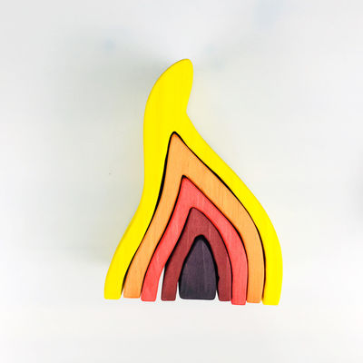 Blocs constitutifs en bois Toy Geometric Rainbow Building Blocks de Pegdolls