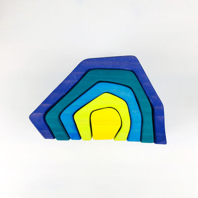 Blocs constitutifs en bois Toy Geometric Rainbow Building Blocks de Pegdolls