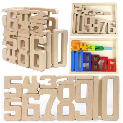 Blocs constitutifs en bois Toy Number Montessori de jeux de Jenga